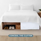 Bare Home Bed Skirt 15-Inch Drop 1800 Ultra-Soft (Full XL, White) - Image 4