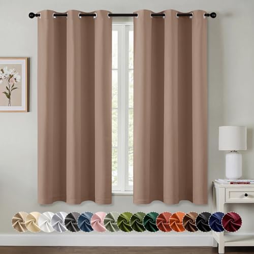 MIULEE Blackout Curtains for Bedroom 2 Panels 40 x 54 Inch Long Cappuccino by MIULEE