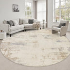 Round Area Rug Living Room: 6 ft Modern Washable Indoor Carpet by FXRHLP