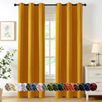 MIULEE Blackout Curtains for Bedroom 2 Panel 40x72 Inch Long Mustard Yellow by MIULEE