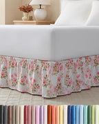 CGK Wrap Around Dust Ruffle Bed Skirt - Queen Size, 12" Inch, Bloom by CGKUnlimited