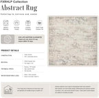 Area Rug Living Room: 6x6 Modern Washable Soft Carpet Brown Beige - Image 2