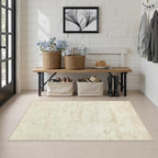 Area Rug Living Room: 3x5 Modern Washable Indoor Soft Carpet Beige - Image 3