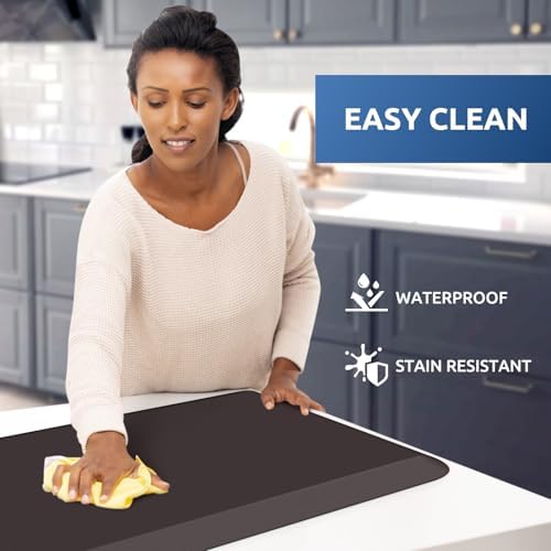 KitchenClouds Kitchen Mat Cushioned Anti Fatigue Kitchen Rug Non Slip Standing Mat Comfort Floor Mats for Sink Office (17.3"x60"- 0.8inch) - Image 3