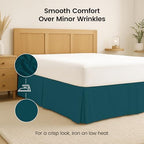 Twin Size Pleated Bed Skirt, Hides Under-Bed Storage 15 Inch Drop,Teal - Image 6