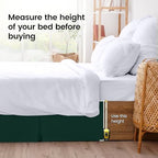 Queen Size Pleated Bed Skirt, Hides Under-Bed Storage 16 Inch Drop, Emerald - Image 4