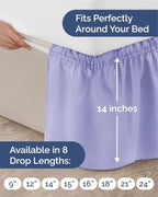 CGK Wrap Around Dust Ruffle Bed Skirt - Full Size, 14" Inch, Lavender - Image 4
