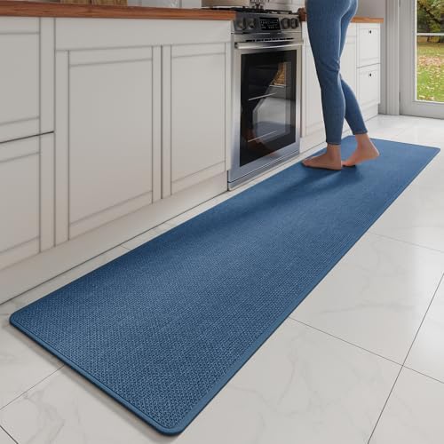 YDKGL Extra Long Kitchen Runner Rugs Kitchen Mat Non Slip Blue 17"x95" by YDKGL