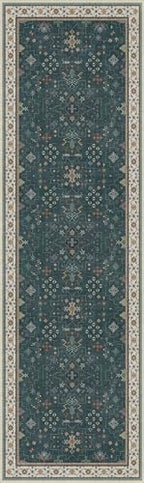 Hazo Haus Dark Green Kitchen Rug 10 ft Long - Modern Vintage Boho Unique Floral with Gold Accent, Washable Low Pile Non-Slip Extra Long Wide Runner Rugs for Hallway, 3x10 - Image 2
