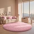 Ophanie Round Rugs 6Ft Pink Circle Area Rug,Fuzzy Bedroom Carpet,Large Shag Plush Floor Kawaii Christmas Living Room Rugs 6 Foot,Cute Room Decor for Kids Teen Girls Baby with Over 99 pcs Pile fibers by Ophanie