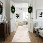 Hallway 3x8 Washable Runner Rug: Abstract Stain Resistant Entryway Kitchen Area Rugs Farmhouse Soft Bathroom Bedroom Print Floor Mat Thin Non-Slip Indoor Carpet for Living Room Laudry(3x8,Beige/Cream) - Image 5