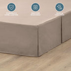 Bare Home Bed Skirt 15-Inch Drop 1800 Ultra-Soft (Twin XL, Taupe) - Image 3