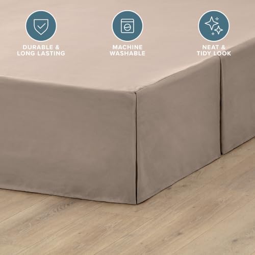 Bare Home Bed Skirt 15-Inch Drop 1800 Ultra-Soft (Twin XL, Taupe) - Image 3