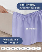 CGK Wrap Around Dust Ruffle Bed Skirt - Queen Size, 18" Inch, Lavender - Image 4