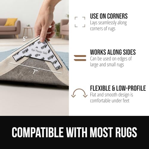 GORILLA GRIP® Extra Wide Rug Grippers for Hardwood Floor, 12 Pack - Image 5