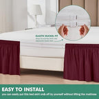 Wrap Around Queen Size Bed Skirt Split Corner 14" Drop-Elastic Dust Ruffle - Image 3