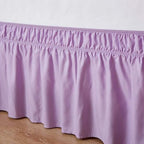 MEILA Wrap Around Bed Skirt for Queen & King Beds, 24" Drop,Light Purple - Image 4