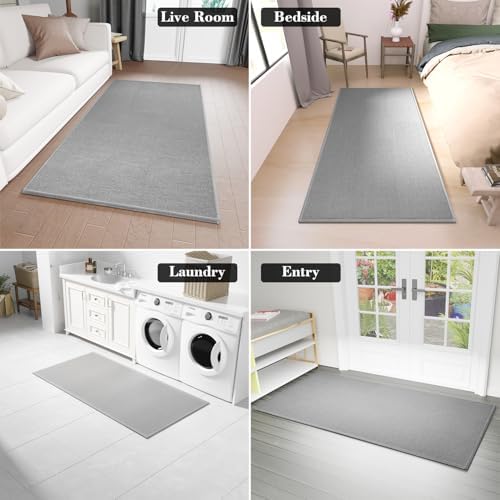 SUMLANS Kitchen Mat for Floor, Washable Non Slip Rugs, Grey - Image 5