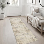 2x6 Washable Runner Rug：Modern Abstract Soft Carpet Beige Brown - Image 3
