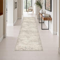 2.6x8 Washable Runner Rug：Modern Abstract Soft Carpet Brown Beige by FXRHLP