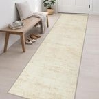 3x14 Washable Runner Rug：Modern Abstract Kitchen Soft Carpet Beige - Image 3
