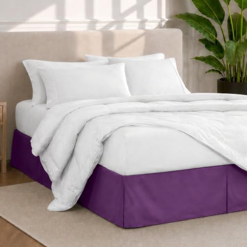 Bare Home Bed Skirt 15-Inch Drop 1800 Ultra-Soft (Queen, Plum) - Image 2