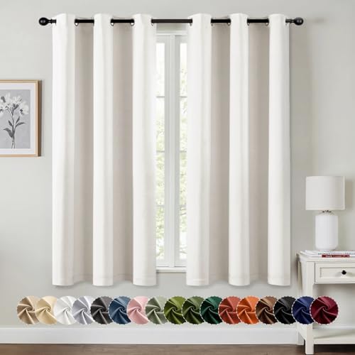 MIULEE Blackout Curtains for Bedroom 2 Panels 29 x 40 Inch Long Ivory by MIULEE