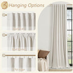 Guken 100% Blackout Linen Curtains 90 Inch Long for Bedroom 2 Panels Modern - Image 6