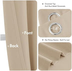 MIULEE Blackout Curtains for Bedroom 2 Panel 40x84 Inch Long Biscotti Beige - Image 4