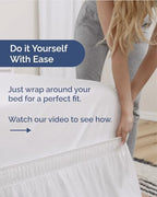 CGK Wrap Around Dust Ruffle Bed Skirt - King Size, 14" Inch, White - Image 3