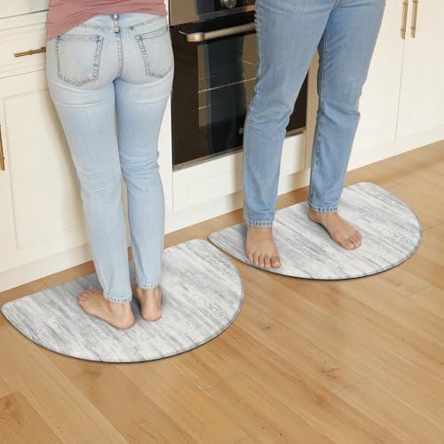 KIMODE Kitchen Mats Cushioned Anti Fatigue,18"x28" Half Round Abstract Rugs - Image 3