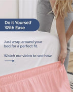 CGK Wrap Around Dust Ruffle Bed Skirt - King Size, 9" Inch, Baby Pink - Image 3