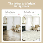 Washable Rugs 5x7 Area Rugs for Living Room,Bedroom,Dining Room-Beige Green - Image 3