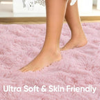 Noahas 8x10 Extra Large Pink Fluffy Soft Area Rug Non-Slip for Kids Bedroom - Image 5