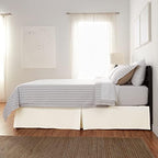 Amazon Basics Lightweight Pleated Bed Skirt, Machine Washable, Wrinkle and Fade Resistant, Queen, Off White - Image 3