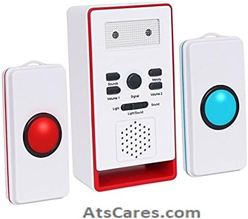 Assistive Technology Services 2 Button Caregiver Alert System - Health Alert & Monitoring System - Alarm - Battery Powered