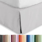 Bare Home Bed Skirt 15-Inch Drop 1800 Ultra-Soft (Full XL, Light Grey) by BareHome