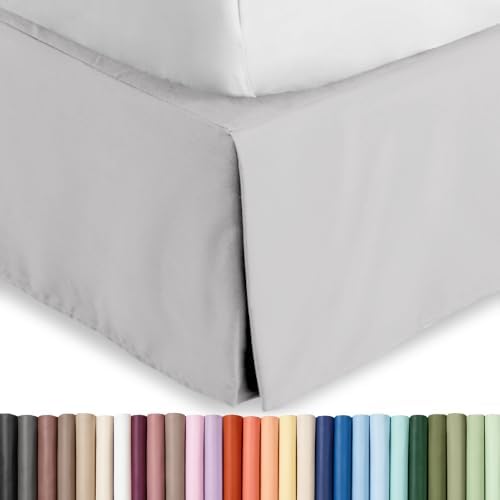 Bare Home Bed Skirt 15-Inch Drop 1800 Ultra-Soft (Full XL, Light Grey) by BareHome