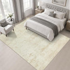 Area Rug Living Room: 4x4 Modern Washable Indoor Soft Carpet Beige - Image 4