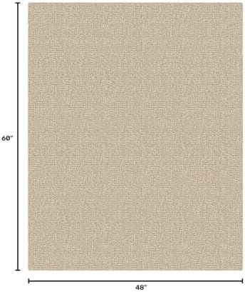 EARTHALL Washable Area Rug, Non Slip Entryway Rug, 4x5 Ft, Sand/Beige - Image 2