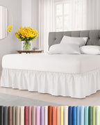 CGK Wrap Around Dust Ruffle Bed Skirt - Full Size, 12" Inch, Antique White by CGKUnlimited