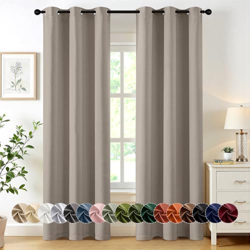 MIULEE Blackout Curtains for Bedroom 2 Panels 40 x 84 Inch Long Stone by MIULEE