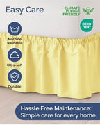CGK Wrap Around Dust Ruffle Bed Skirt - Queen Size, 14" Inch, Yellow - Image 6