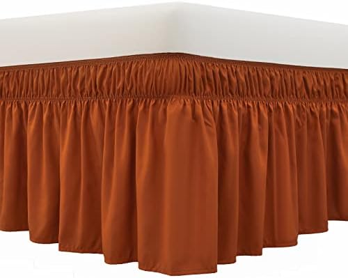 MEILA Wrap Around Elastic Bed Skirt for Queen & King Beds, 14" Drop,Caramel by MEILA