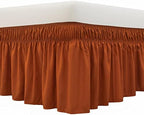 MEILA Wrap Around Elastic Bed Skirt for Twin & Full Beds, 16" Drop, Caramel by MEILA