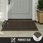 HIYARD Sturdy Front Door Mat, Absorbent Muddy Dirt Resist Welcome Door Mats Outdoor Indoor, Stain and Fade Resistant, Non-Slip Rubber Backing Low Profile Doormat for Entryway, 30×17, Brown - Image 6