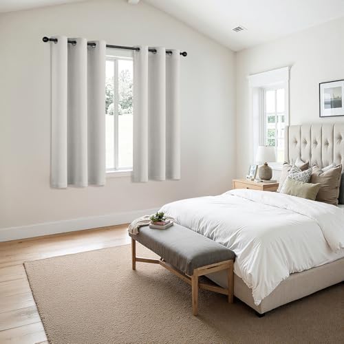 MIULEE Blackout Curtains for Bedroom 2 Panels 40x54 Inch Long Natural White - Image 6