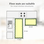 Arenarug Scalloped Kitchen Mats for Floor, Green Kitchen Rugs Set of 2 - Image 2