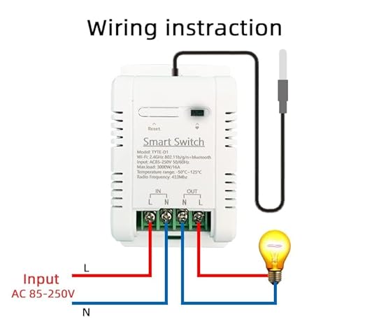 Yitouniu WiFi Smart Waterproof Temperature Controller Sensor Module, Tuya app Wireless Remote 16A Smart Switch with Energy Consumption Monitoring, Compatible with Alexa Google Home