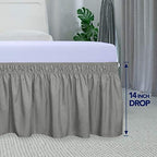 PureFit Wrap Around Ruffled Bed Skirt, Gray, Twin/Full - 14" Drop - Image 6